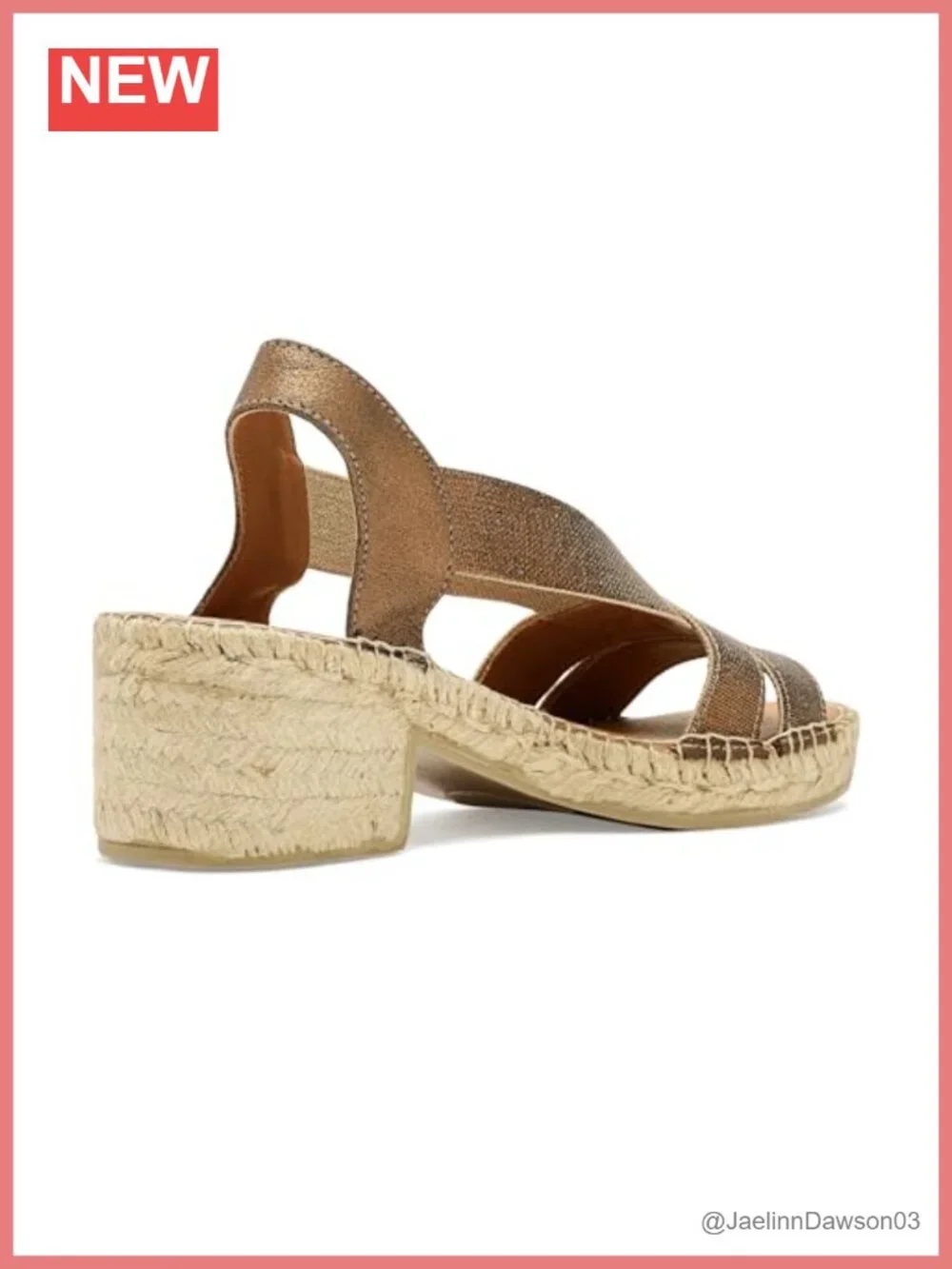 Metallic Elastic Espadrille Sandals Open Toe Slip On